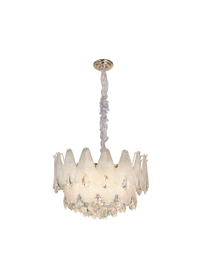 DANUBE HOME Danube Home Babylonia Crystal Chandelier For Bedroom| 12- Lights Indoor Lighting Fixture With E14 Socket| Metal Frame With Clear Finish| Ceiling Lights| Hanging Lights|L60xW60xH38cm (1 Year Warranty) 
