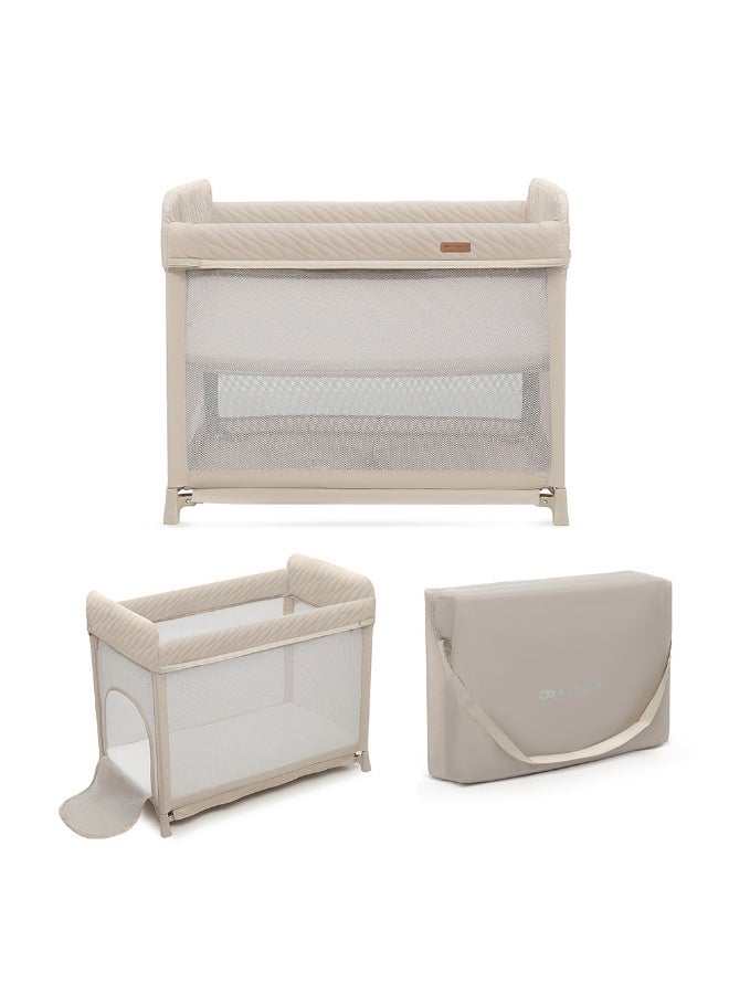 Kinderkraft حلم القمر – سرير سفر قابل للطي بمستويين - بيج - Image 3