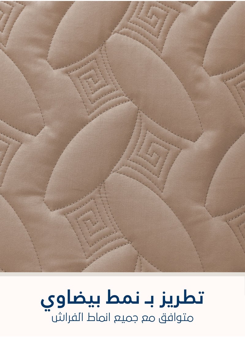 Master Home Textile - 3Piece Cotton Bedspread Set Fits 120 x 200 cm Single Size Bed Single Size Compressed Comforter Set Elmira Series - Image 1