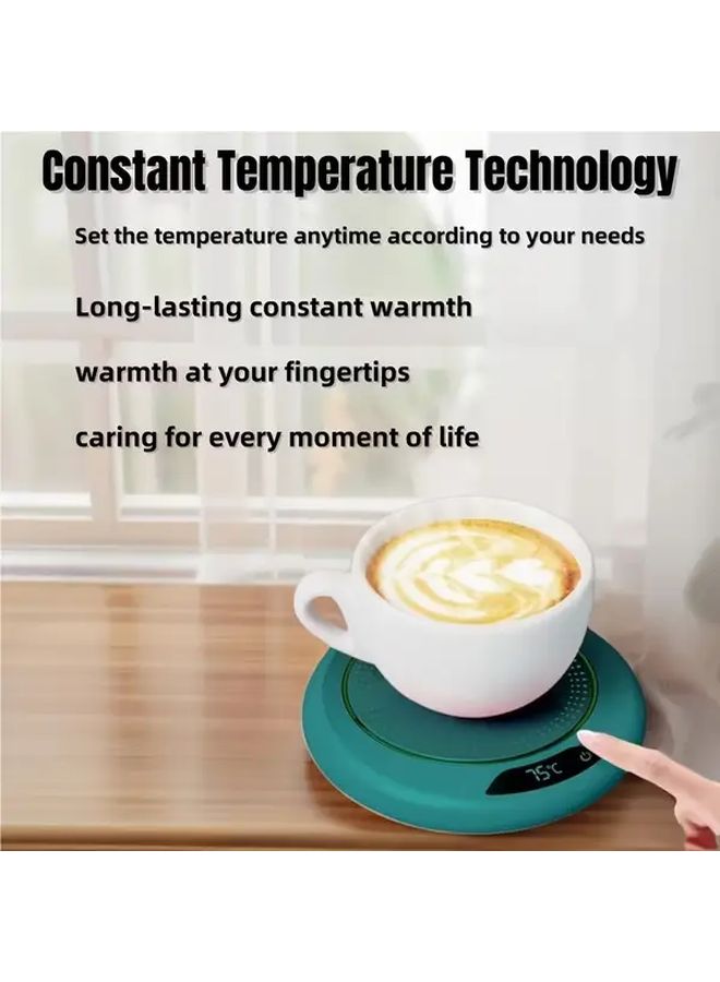 Adjustable Temperature Smart Heating Pad Suitable For Coffee And Tea Automatic Shut Off Safety Feature For Travel Fitness Study Home And Office Portable Sleek Compact Durable Build White - Image 3