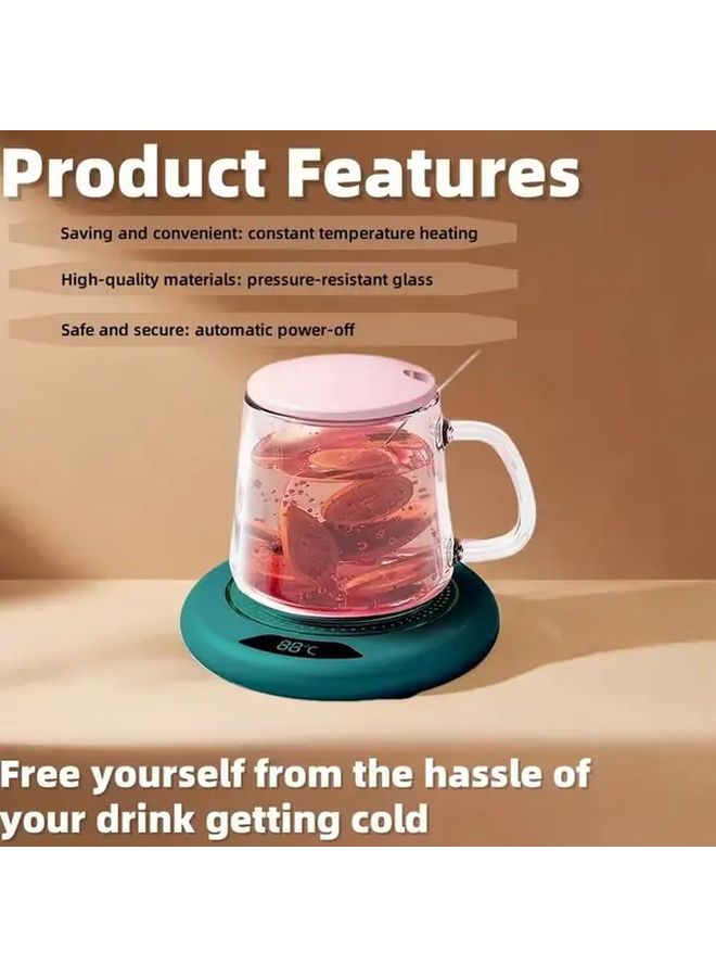 Adjustable Temperature Smart Heating Pad Suitable For Coffee And Tea Automatic Shut Off Safety Feature For Travel Fitness Study Home And Office Portable Sleek Compact Durable Build White - Image 4