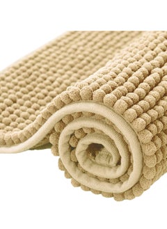 TYCOM Tycom Bathroom Rugs Bath Mat Non Slip Fluffy Soft Plush Microfiber Shower Carpet Rug Washable Non-Slip Carpet Mat for Bathroom Floor 50 By 80 CM Short 2Packs Beige.  - Image 3