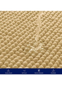 TYCOM Tycom Bathroom Rugs Bath Mat Non Slip Fluffy Soft Plush Microfiber Shower Carpet Rug Washable Non-Slip Carpet Mat for Bathroom Floor 50 By 80 CM Short 2Packs Beige.  - Image 4