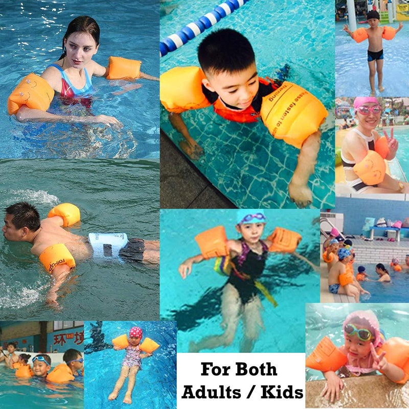 CONQUEST Swimming Arm Bands for Kids Adults | Arm Floats | Swim Wings | Swim Float Band | Floater Sleeves Swimming Rings (AR-2947-OR) - Image 5