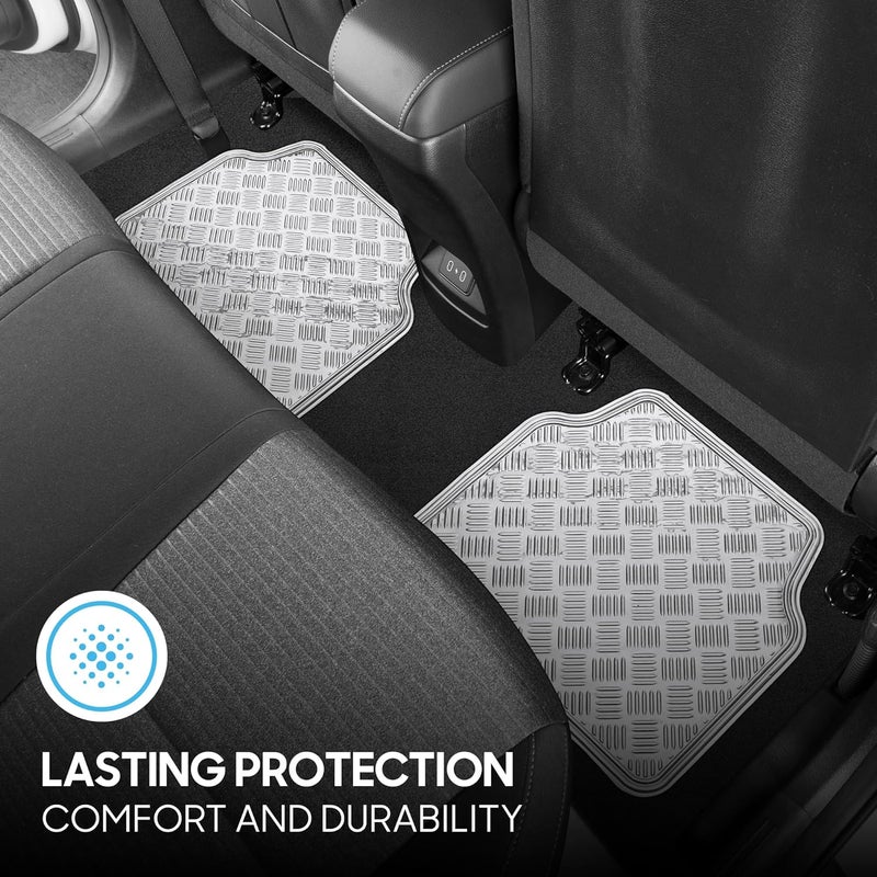 BDK Universal Fit 4-Piece Metallic Design Car Floor Mat - (Silver) (MT-641-SL) - Image 5