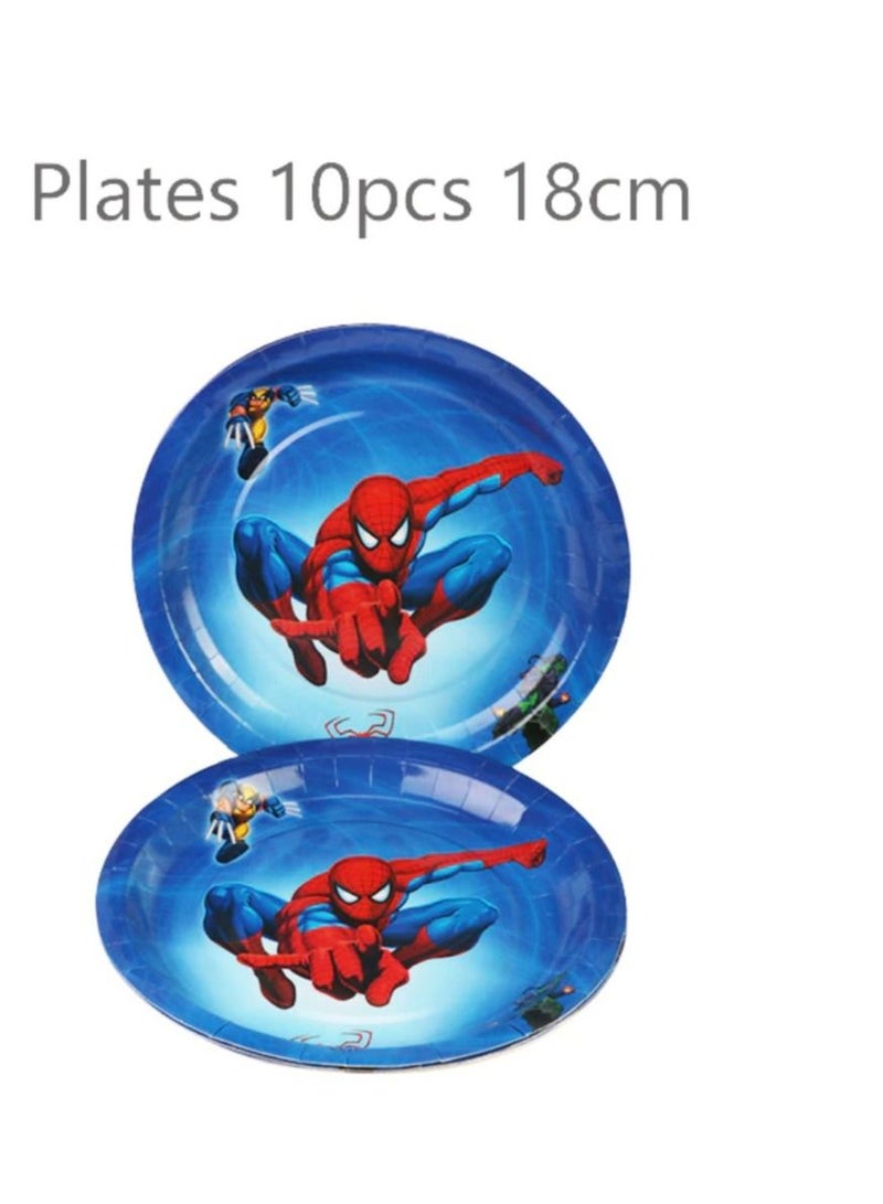 Tamona 10-Piece Spiderman Themed Birthday 9inch Plates - Image 2