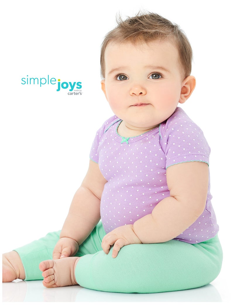 Simple Joys by Carter's Simple Joys Baby Girl's 4 pack pant Pants, Pink/Grey, 24 Months - Image 2