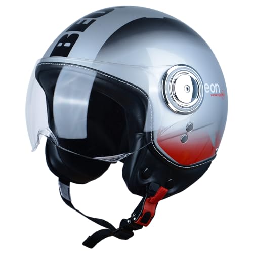 BEON 34 Open Face Motorcycle Helmet for AdultsDOT Approved Moped Half Vespa Retro Helmet with AntiScratch Visor for Men and Women Model B01 - Image 1