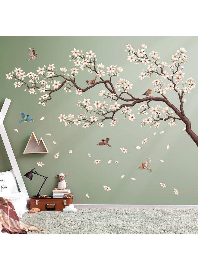 ديكو وال ملصقات حائط على شكل شجرة زهور شرقية من DECOWALL SG4-2317 تُعلن عن غرفة نوم الأطفال وطيور أزهار الكرز وفرع ديكور المنزل والديكورات الجدارية القابلة للإزالة لغرفة الأطفال DIY - Image 3