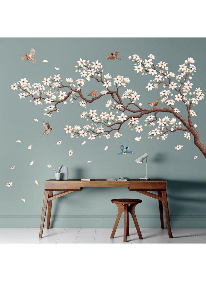 ديكو وال ملصقات حائط على شكل شجرة زهور شرقية من DECOWALL SG4-2317 تُعلن عن غرفة نوم الأطفال وطيور أزهار الكرز وفرع ديكور المنزل والديكورات الجدارية القابلة للإزالة لغرفة الأطفال DIY - Image 1