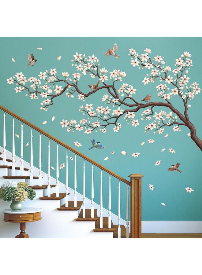 ديكو وال ملصقات حائط على شكل شجرة زهور شرقية من DECOWALL SG4-2317 تُعلن عن غرفة نوم الأطفال وطيور أزهار الكرز وفرع ديكور المنزل والديكورات الجدارية القابلة للإزالة لغرفة الأطفال DIY - Image 2