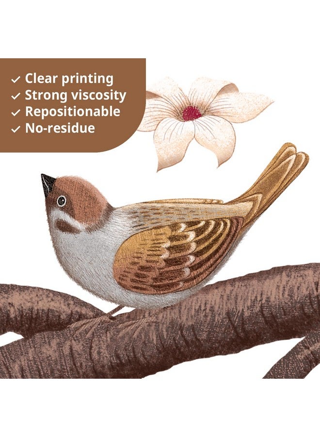 ديكو وال ملصقات حائط على شكل شجرة زهور شرقية من DECOWALL SG4-2317 تُعلن عن غرفة نوم الأطفال وطيور أزهار الكرز وفرع ديكور المنزل والديكورات الجدارية القابلة للإزالة لغرفة الأطفال DIY - Image 4