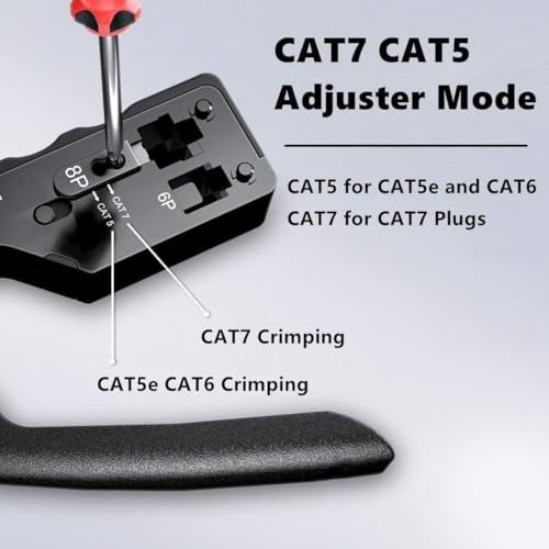 XIKKART Crimping Tool RJ45, Passthrough Kit Cat7 Cat6A Cat6 Cat5E Cat5 RJ45 Ethernet Crimp Tools with 50PCS Cat6 Pass Through Connectors 50PCS Boot Covers 1 Lan Network Tester + Battery - Image 3