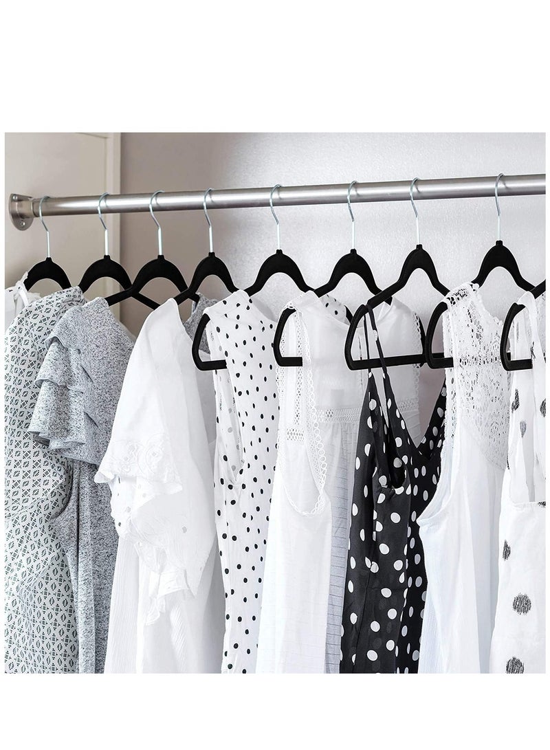 ALMUFARREJ 10-Piece Non-Slip Velvet 360 Degree Swivel Hangers Set Black - Image 3