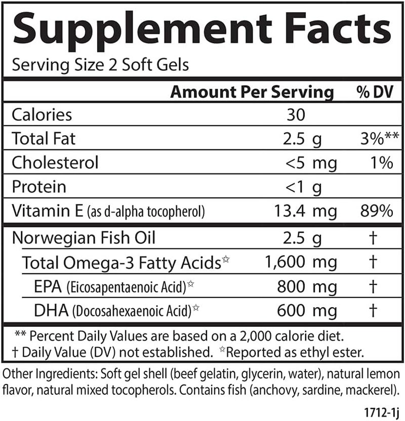 Carlson  Elite Omega3 Gems 1600 mg Omega3 Including EPA and DHA Norwegian WildCaught Fish Oil Supplement Sustainably Sourced Lemon 180 Softgels - Image 4