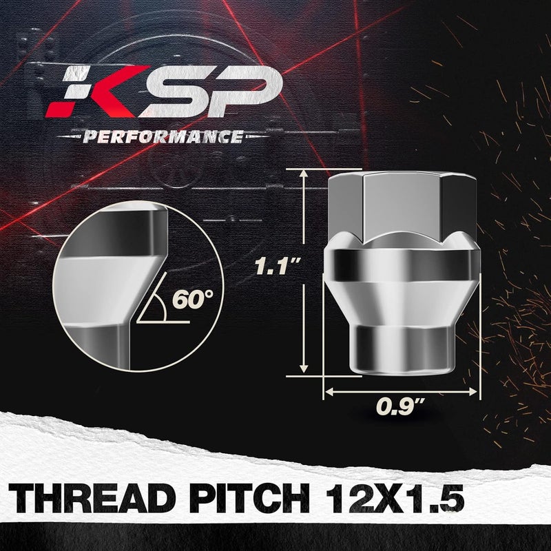 KSP PERFORMANCE صواميل العجلات الممتدة KSP PERFORMANCE 12mmx1.5 ET لـ 6 صواميل - 24 قطعة M12x1.5 مفتوحة الطرف مع عمود بطول 7mm لتويوتا - Image 2