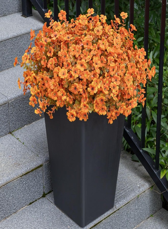 Lnoicy 20 Bundles Artificial Fake Flowers for Outdoor Faux Eucalyptus Flowers for Home Decoration,Fake Plants UV Resistant for Porch/Garden（Fall Orange） - Image 5