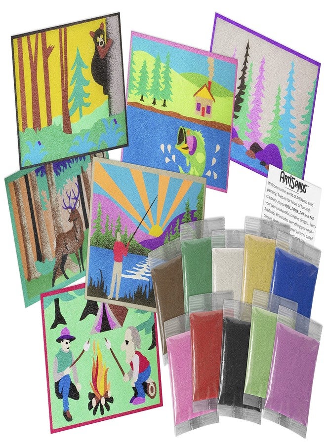 Activa ArtiSands Great Outdoors Sand Art Board Craft Kit, 6 Designs & 10 Sand Colors | Includes Storage Box Craft Tray - Image 1