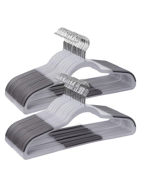100 Pieces Plastic Coat Hangers, Heavy Duty Durable And Non-Slip,Premium Quality Plastic Suits Hangers, 0.5 cm Thickness Space Saving, 360º Swivel Hooks, 45 cm Wide