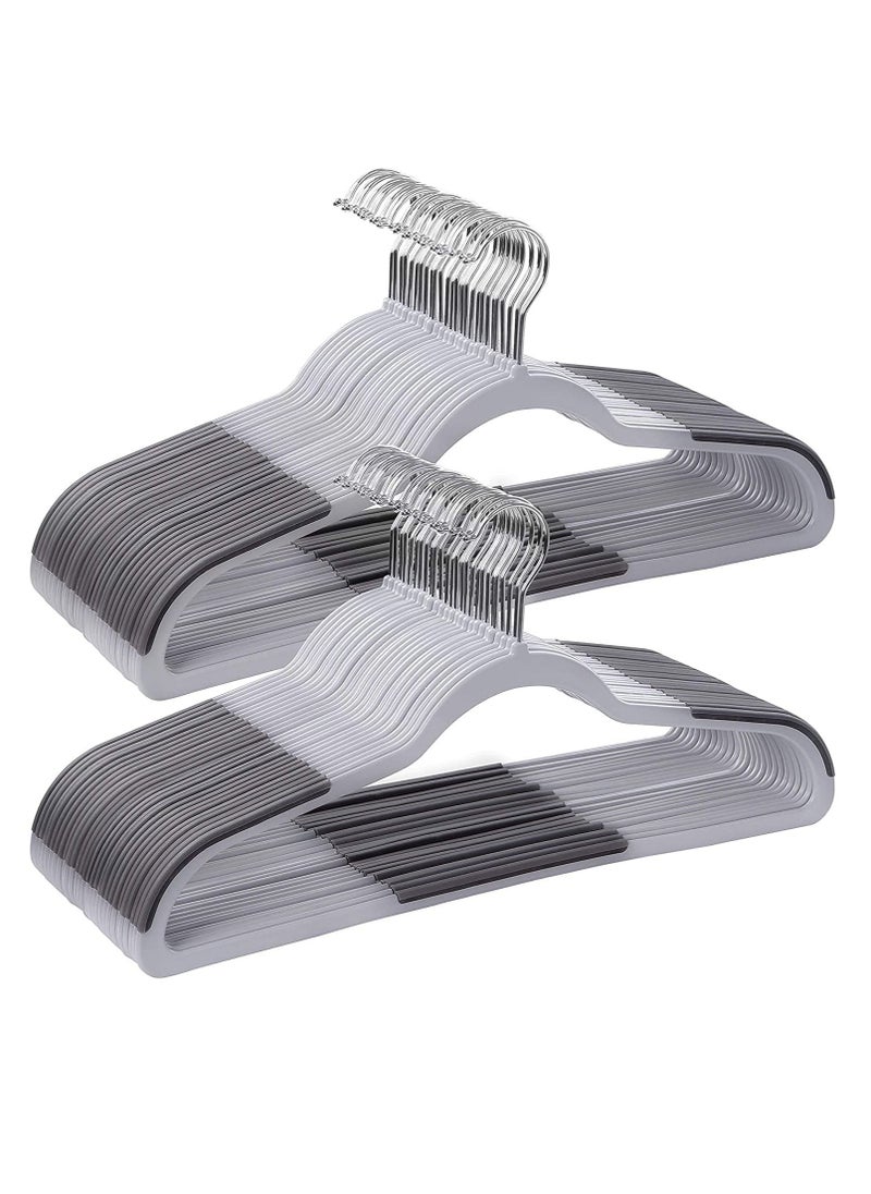 100 Pieces Plastic Coat Hangers, Heavy Duty Durable And Non-Slip,Premium Quality Plastic Suits Hangers, 0.5 cm Thickness Space Saving, 360º Swivel Hooks, 45 cm Wide