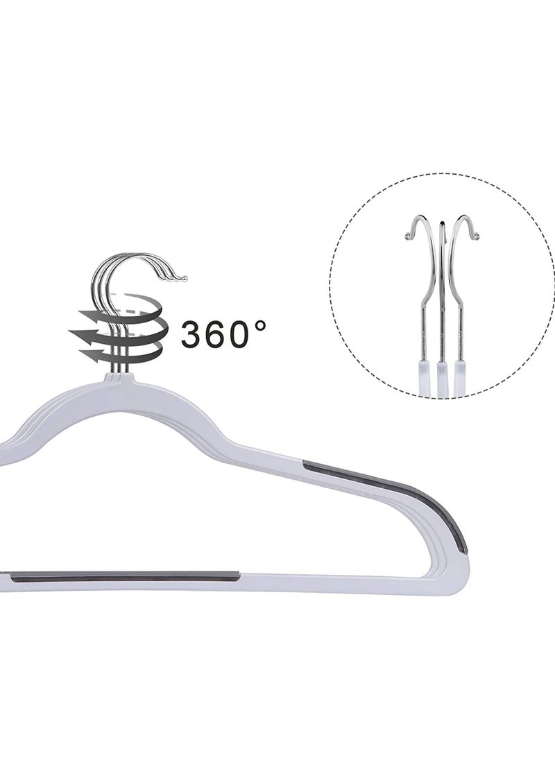 100 Pieces Plastic Coat Hangers, Heavy Duty Durable And Non-Slip,Premium Quality Plastic Suits Hangers, 0.5 cm Thickness Space Saving, 360º Swivel Hooks, 45 cm Wide