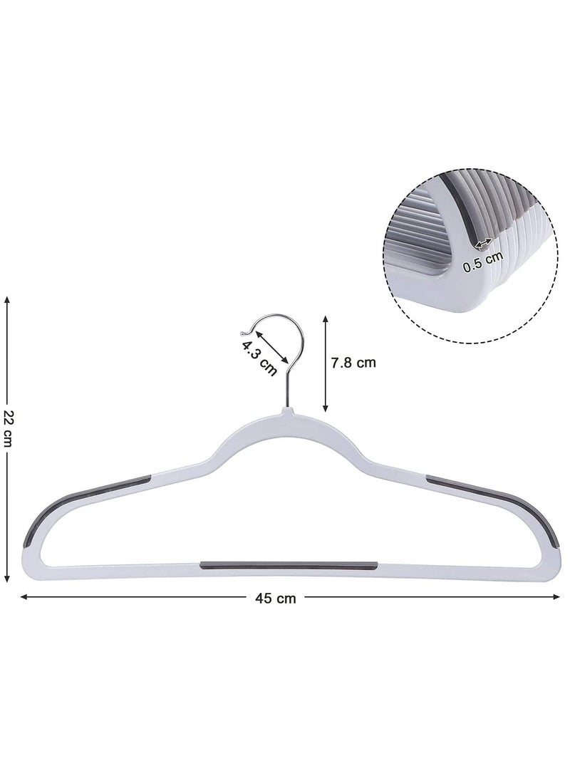 100 Pieces Plastic Coat Hangers, Heavy Duty Durable And Non-Slip,Premium Quality Plastic Suits Hangers, 0.5 cm Thickness Space Saving, 360º Swivel Hooks, 45 cm Wide