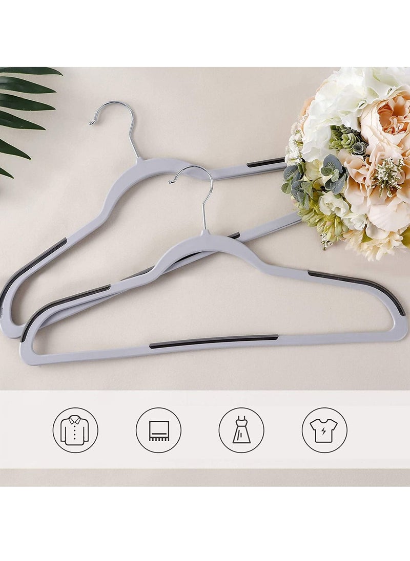 100 Pieces Plastic Coat Hangers, Heavy Duty Durable And Non-Slip,Premium Quality Plastic Suits Hangers, 0.5 cm Thickness Space Saving, 360º Swivel Hooks, 45 cm Wide