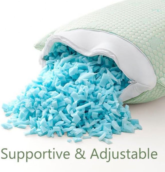 ACCURATEX Temp fluctuation resistant crafted quality ACCURATEX Cooling Memory Foam Pillow Hot Sleeper,Queen 2 Pack,Green,50x75 | Adjustable Support,Removable Cover,back&stomach sleeper.Premium Fillings Carefully engineered build - Image 4