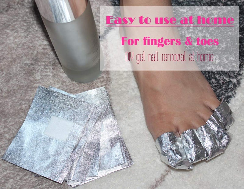 MIILYE Nail Polish Remover Foil Wraps for Acrylic/Dip Powder/UV/Gel/Polish Varnish Soak-off Removal, with Pre-attached Lint Free Pad (100x Gel Nail Polish Remover Wraps) - Image 5