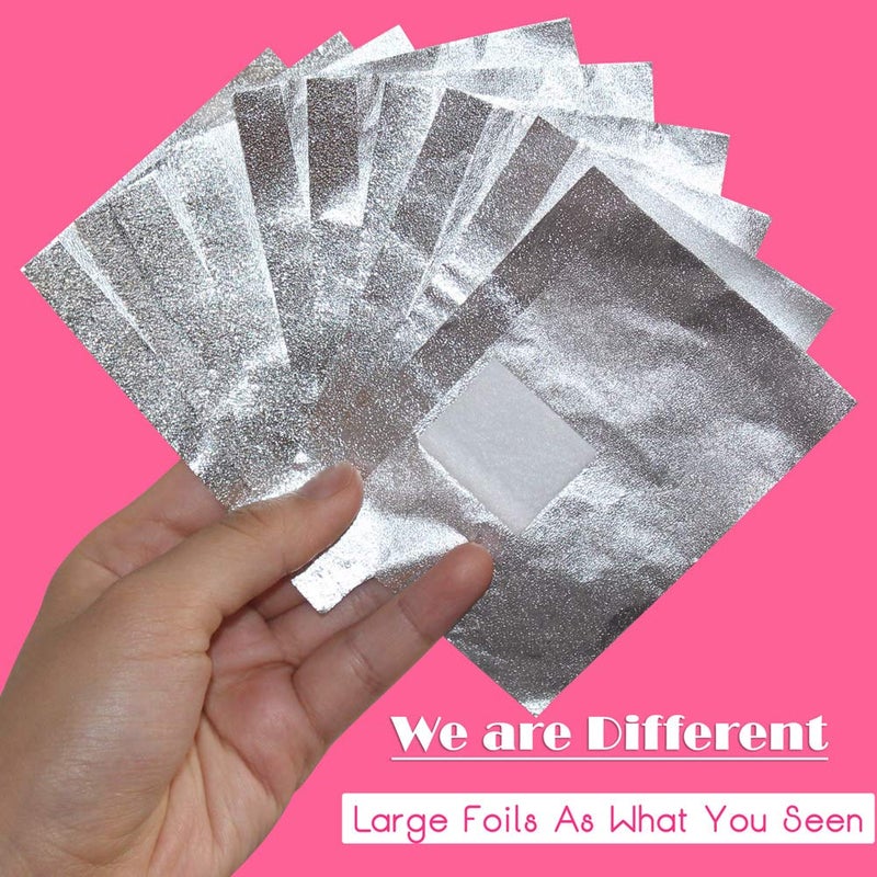MIILYE Nail Polish Remover Foil Wraps for Acrylic/Dip Powder/UV/Gel/Polish Varnish Soak-off Removal, with Pre-attached Lint Free Pad (100x Gel Nail Polish Remover Wraps) - Image 3