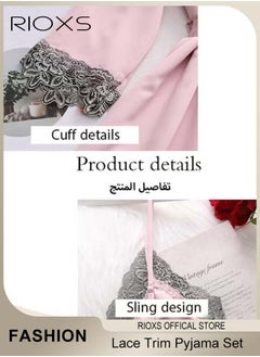 RIOXS Women's 5 Pcs Pajama Sets, Velvet Lace Trim Sleepwear Dress Robe And Pants Sets, Soft Nightgown, Ladies Comfy Soft Loungewear, Womens Pajamas Set For Lounging/ Sleeping/ Daily Wearing  - Image 2
