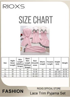 RIOXS Women's 5 Pcs Pajama Sets, Velvet Lace Trim Sleepwear Dress Robe And Pants Sets, Soft Nightgown, Ladies Comfy Soft Loungewear, Womens Pajamas Set For Lounging/ Sleeping/ Daily Wearing  - Image 5