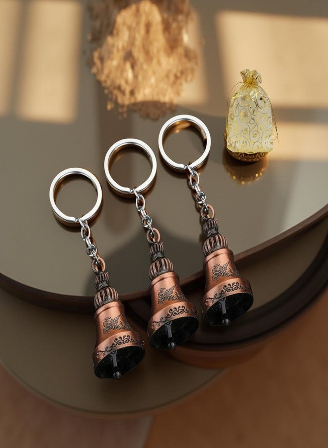 AEROSTARK Combo of 3 Guardian Bell For Bike Keychain | Good Luck Charm for Bike, Car, Home | Tibetan Style Antique Copper Key Chain for Positive Energy & Protection | Combo of 3 Bronze Guardian Bell - Image 5