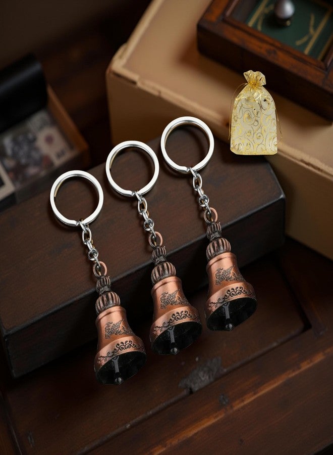 AEROSTARK Combo of 3 Guardian Bell For Bike Keychain | Good Luck Charm for Bike, Car, Home | Tibetan Style Antique Copper Key Chain for Positive Energy & Protection | Combo of 3 Bronze Guardian Bell - Image 4