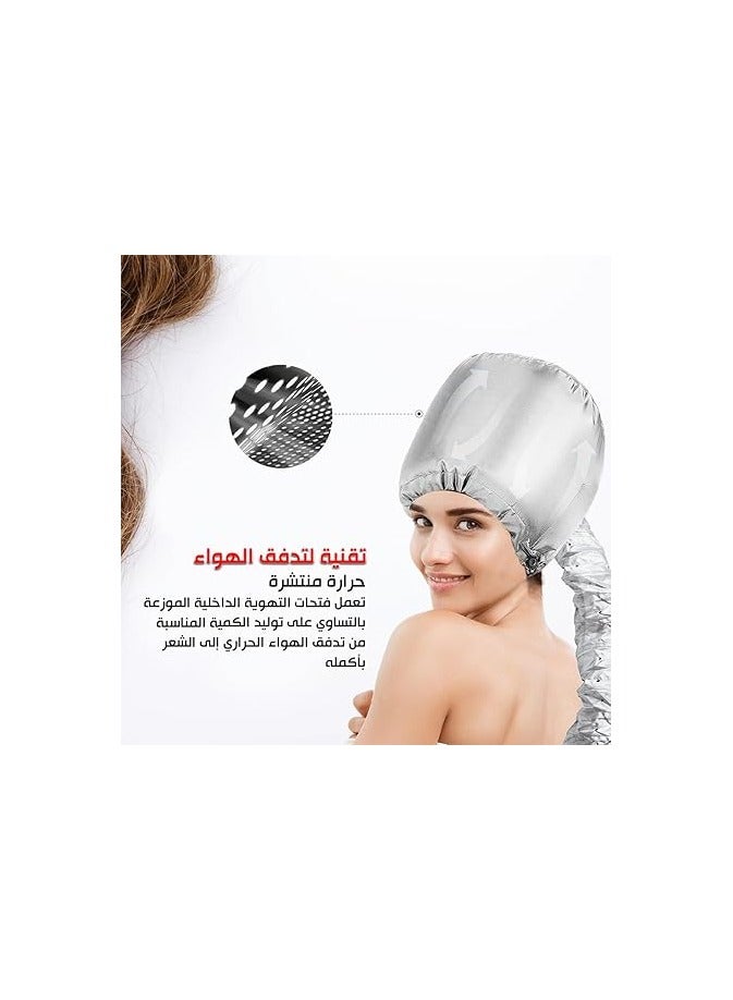 SK-2200 Hair Dryer Professional Blow Dryer Negative Ions 2200W Fast Drying Low Noise Quick Dryer, Nozzle, Diffuser Hair Dryer, 2 Speed & 3 Heat Settings with Bonnet Dryer Attachment (Gift)