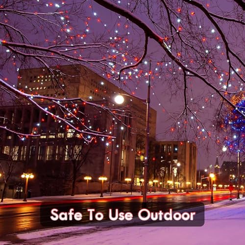 Albelt 2 Pack 480 LED Solar Chrismas Lights Outdoor 170 FT Super Long Solar String Lights for Outside with 8 Modes Memory Function Waterproof Twinkle Light for Xmas Tree Party Decorations Red and White - Image 3