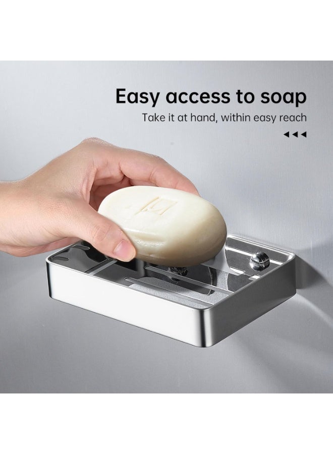 BRIMIX Soap Dish Holder for Shower Stainless Steel Soap Tray with Self Draining Wall Mounted Bar Soap Holder - Image 3