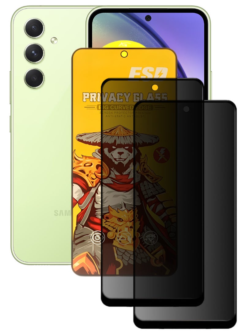ESD 2 Pieces Tempered Dustproof Privacy Glass Screen Protector Compatible For Samsung Galaxy A54 5G - Image 1