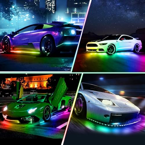 AutoBizarre Car Underglow RGB Multicolor Music Controlled Dream Color Chasing Neon Accent Revolving Colors Underbody LED Strip Lights Kit with App and Remote Control For All Cars, Vans, Suvs, Trucks - Image 4