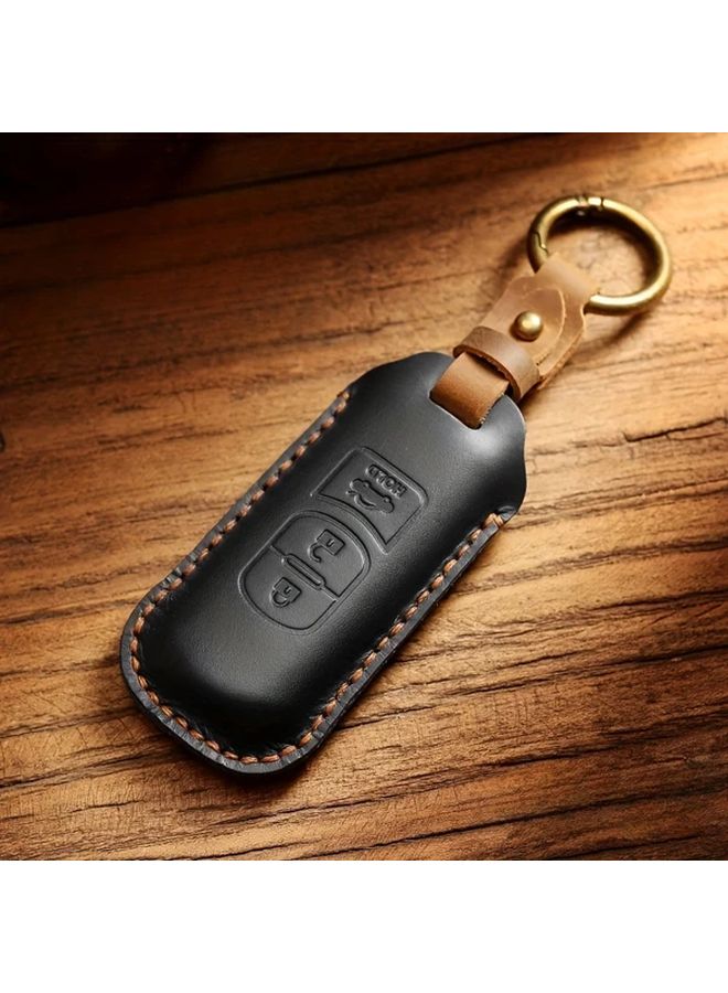 Blue Leather Key Cover Compatible With Mazda CX5 CX3 Mazda6 3 Keys - Image 1