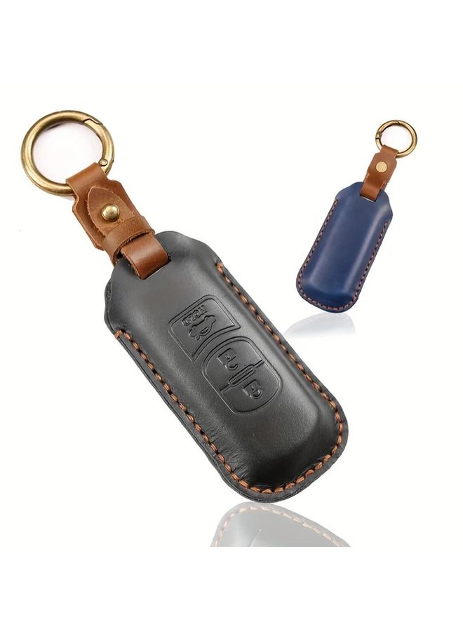 Blue Leather Key Cover Compatible With Mazda CX5 CX3 Mazda6 3 Keys - Image 3
