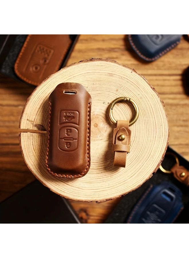 Blue Leather Key Cover Compatible With Mazda CX5 CX3 Mazda6 3 Keys - Image 4