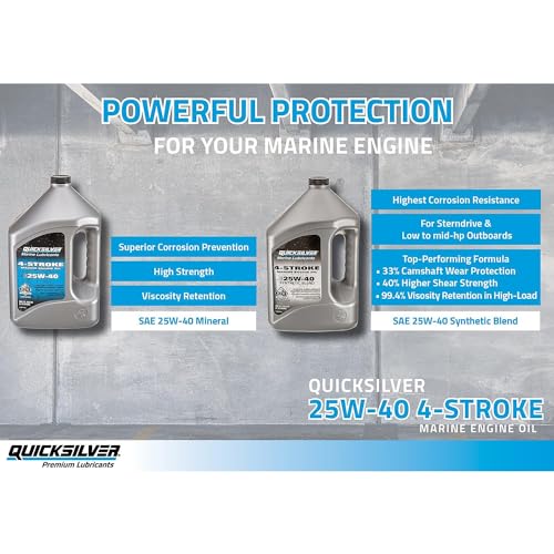 Quicksilver 25W-40 4-Stroke Marine Outboard And Sterndrive Engine Oil, 1 Gallon - Image 3