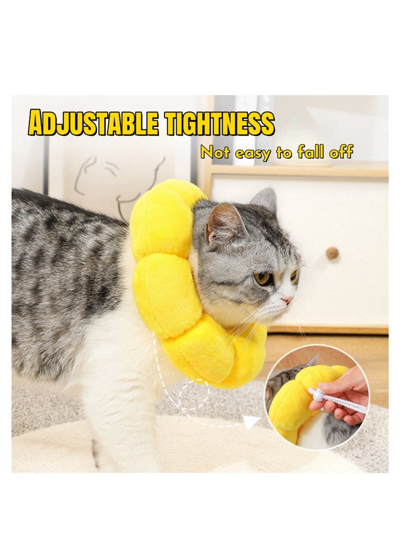 نوفولان طوق تعافي القطط، طوق إليزابيثي قابل للتعديل للقطط والكلاب الصغيرة، تصميم عباد الشمس، قابل للتهوية وآمن للتعافي بعد الجراحة، يمنع اللعق والعض، للحيوانات الأليفة التي يصل وزنها إلى 8 كجم - Image 4