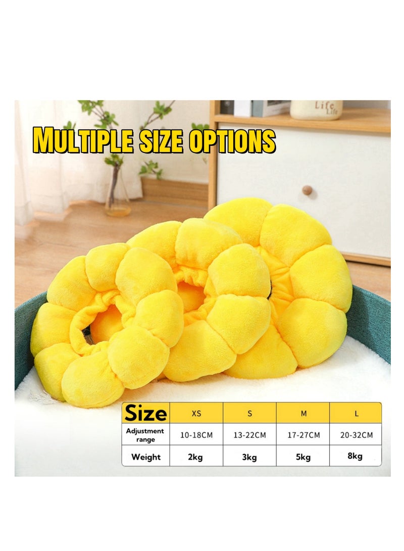 نوفولان طوق تعافي القطط، طوق إليزابيثي قابل للتعديل للقطط والكلاب الصغيرة، تصميم عباد الشمس، قابل للتهوية وآمن للتعافي بعد الجراحة، يمنع اللعق والعض، للحيوانات الأليفة التي يصل وزنها إلى 8 كجم - Image 3