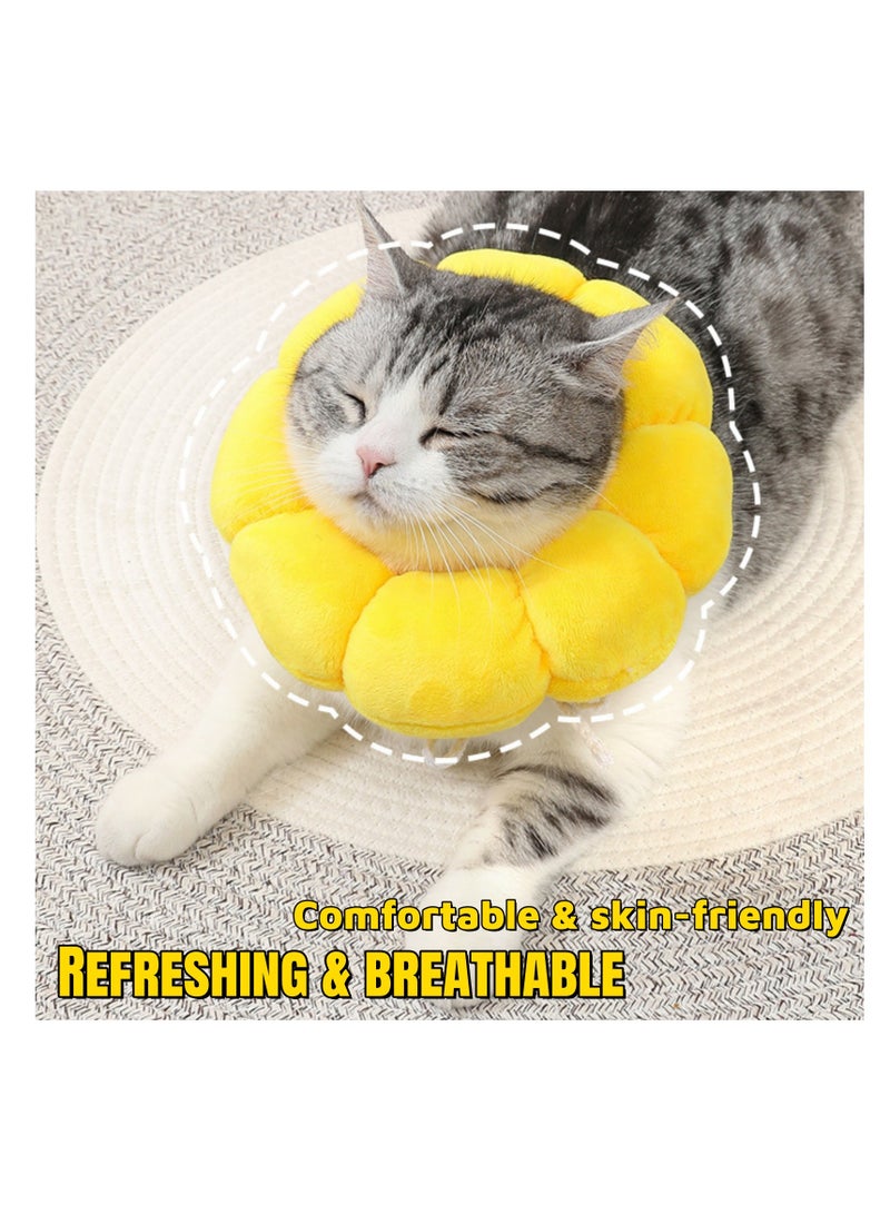 نوفولان طوق تعافي القطط، طوق إليزابيثي قابل للتعديل للقطط والكلاب الصغيرة، تصميم عباد الشمس، قابل للتهوية وآمن للتعافي بعد الجراحة، يمنع اللعق والعض، للحيوانات الأليفة التي يصل وزنها إلى 8 كجم - Image 5