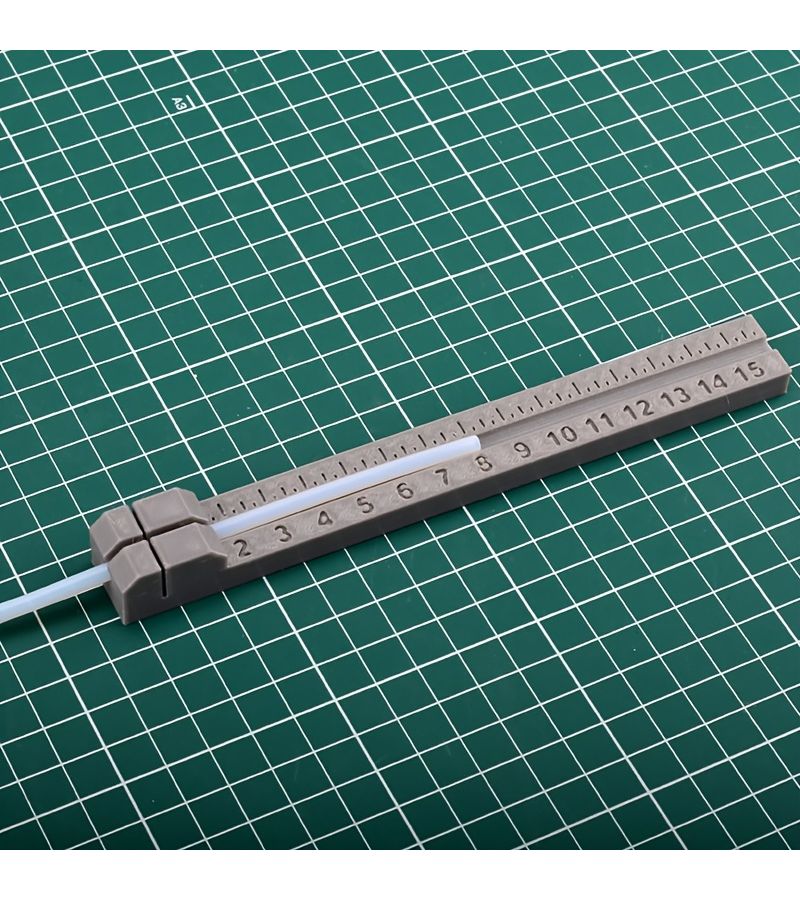 1pc Tube Cutting Aid Tool with Green Dual PETG Scale Ruler Metric Imperial Precision Measuring and Cutting Guide for DIY Model Making Crafting Durable Plastic Construction Ergonomic Handle Sturdy Build Slicing Assistant - Image 1