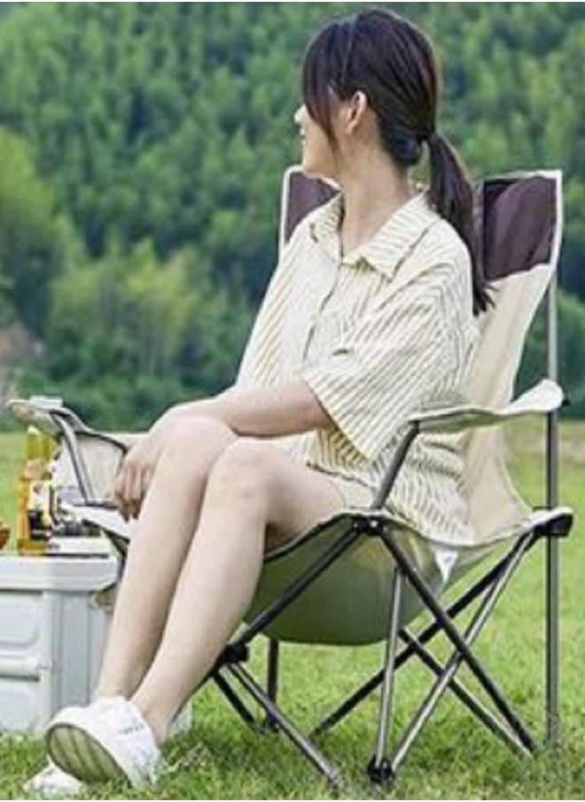 Folding Camping Chair with Removable Footrest and Adjustable Backrest for Adults, Portable and Lightweight Reclining Lounge Chairs for Outdoor