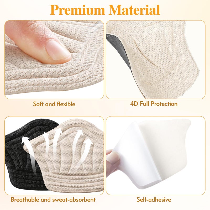 LYCBTC Heel Pads for Shoes, Cushioned Heel Grips & Inserts for Women & Men, Prevent Blisters & Heel Pain, Non-Slip Shoe Heel Pads for a Perfect, Comfortable Fit - Image 4