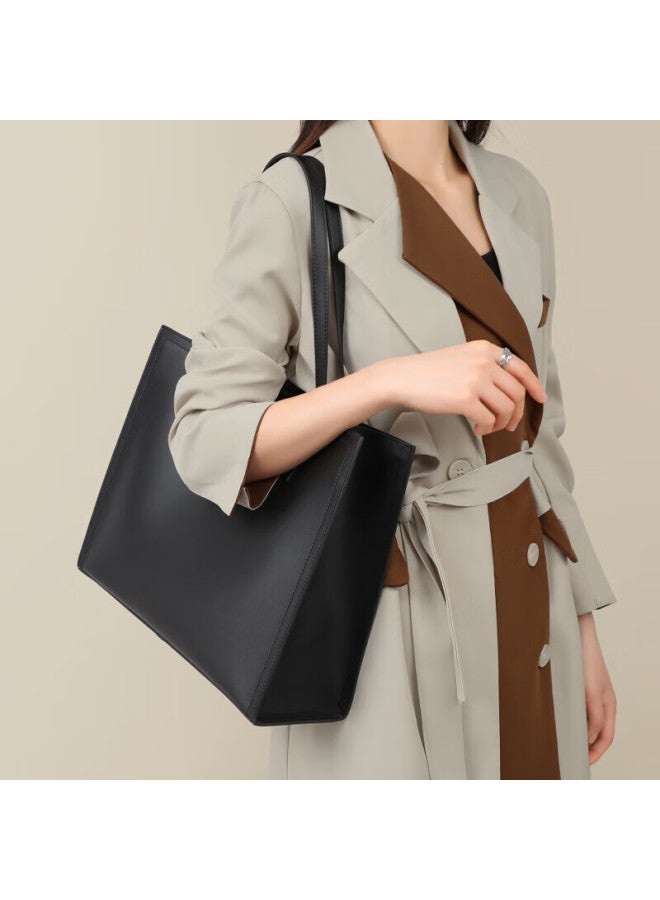 Viney Leather Handbag, Women's Large Capacity Tote Bag, Light Luxury Shoulder Bag, Birthday Gift For Girlfriend, Qixi Festival And Valentine's Day Present - Image 1